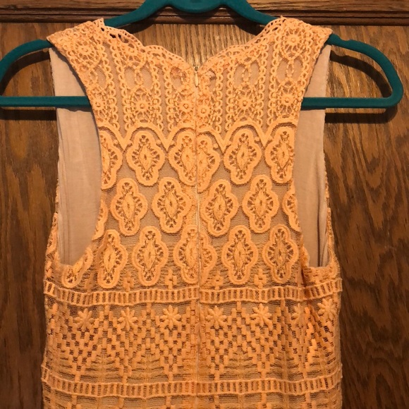 Anthropologie Peach Korovilas Crochet Maxi Dress Small - Picture 6 of 6